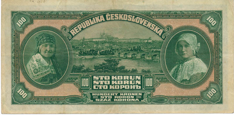 100 Koruna 1920 - back