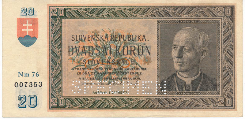 20 Ks 1939 (perforovaná) - avers