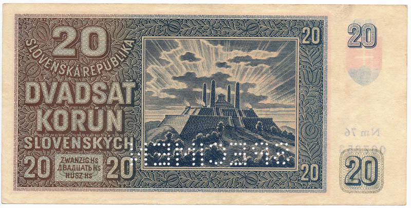 20 Ks 1939 (perforovaná) - revers