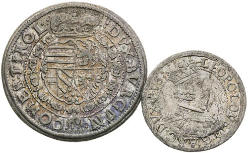 10 Kreutzer 1629, 3 Kreutzer ND (2 pcs) - back