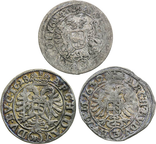 3 Krejcar  (3 ks) - revers