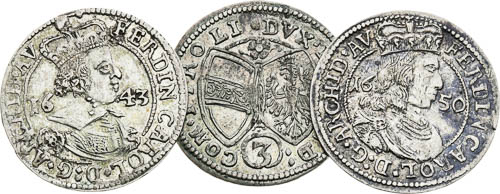 3 Kreutzer 1643, 1649, 1650 (3 pcs) - front