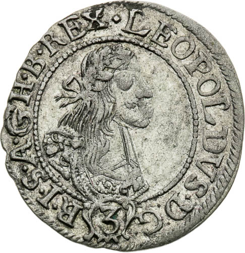 3 Grajciar 1665 - averz