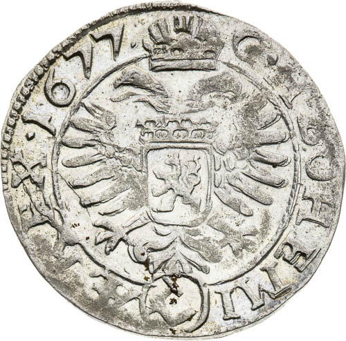 3 Grajciar 1677 - reverz