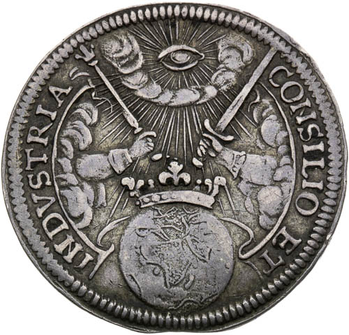 Silver token 1658 - back