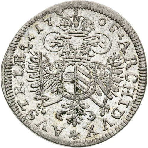 3 Kreutzer 1705 - back