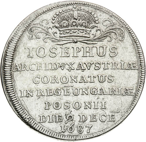 Silver token 1687 - front