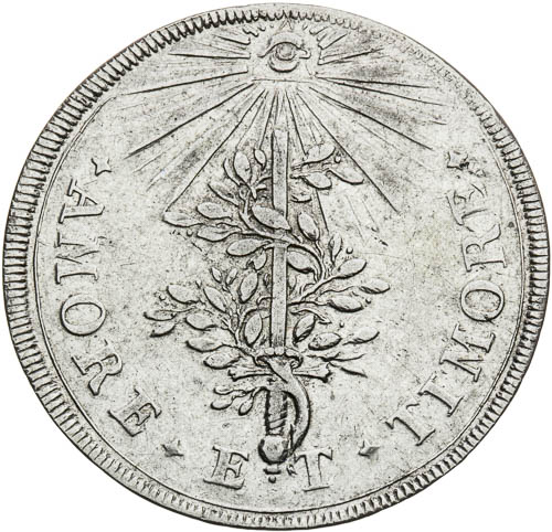 Silver token 1687 - back