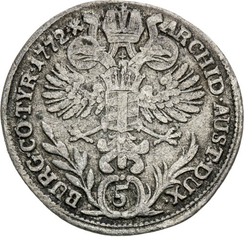 5 Krejcar 1772 - revers