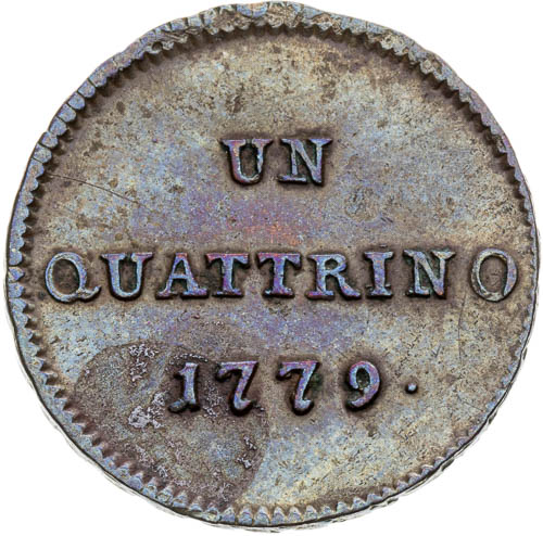 Quattrino 1779 - back