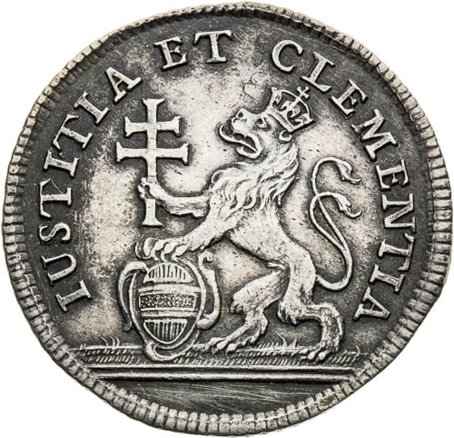 Stříbrný žeton 1743 - revers