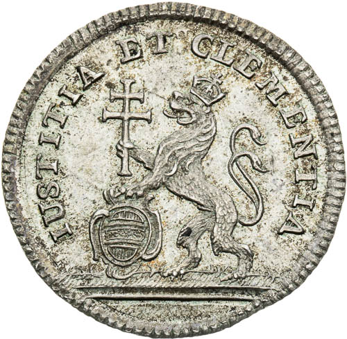 Stříbrný žeton 1743 - revers