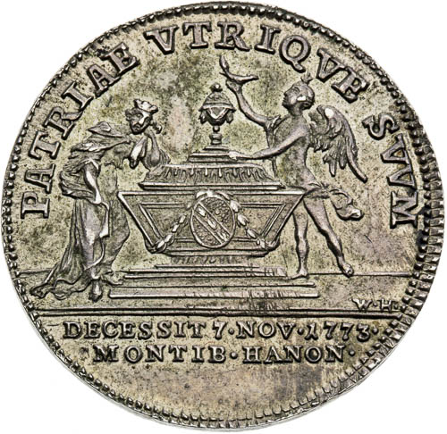 Strieborný žetón 1773 - reverz