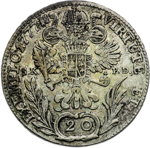 20 Krejcar 1777 - revers