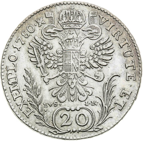 20 Krejcar 1780 - revers