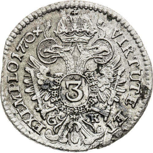 3 Krejcar 1770 - revers