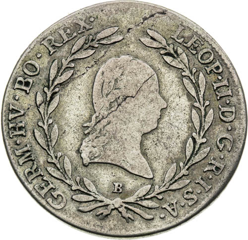 20 Krejcar 1791 - avers