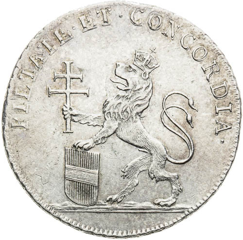 Stříbrný žeton 1791 - revers
