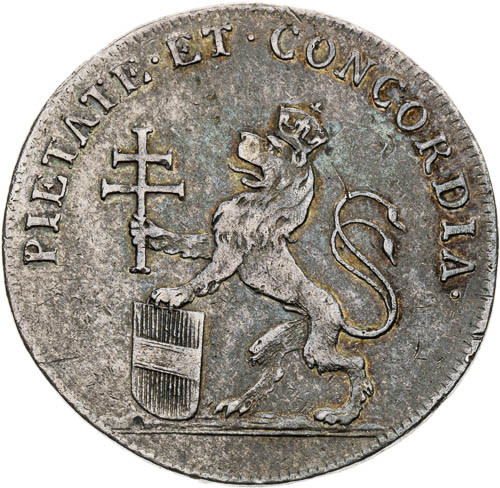 Stříbrný žeton 1791 - revers