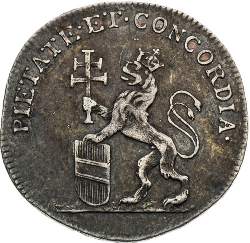 Stříbrný žeton 1791 - revers