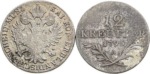 12 Krejcar 1795 A, B (2 ks) - avers