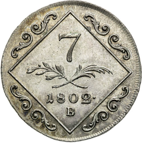 7 Krejcar 1802 - revers
