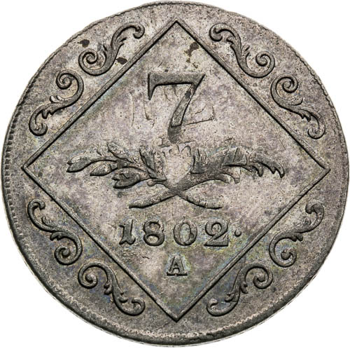 7 Krejcar 1802 - revers