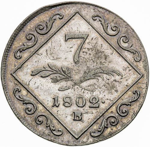 7 Krejcar 1802 - revers