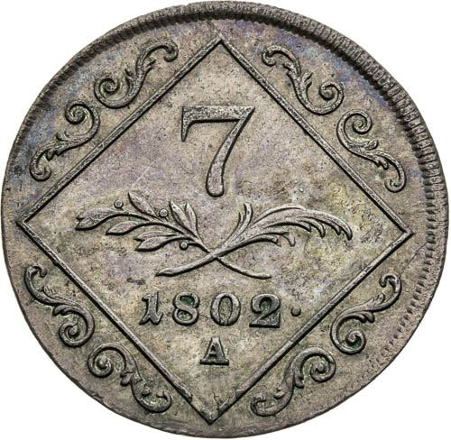 7 Krejcar 1802 - revers