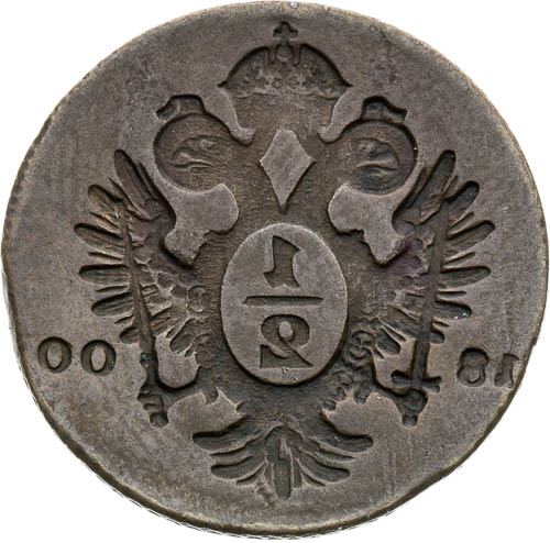 1/2 Krejcar 1800 (inkusní ražba) - revers