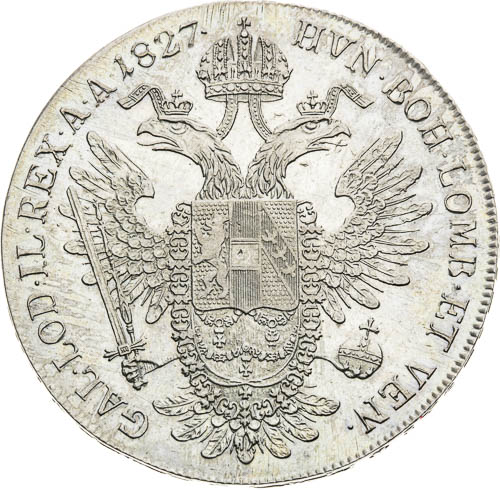 Tolar 1827 - revers