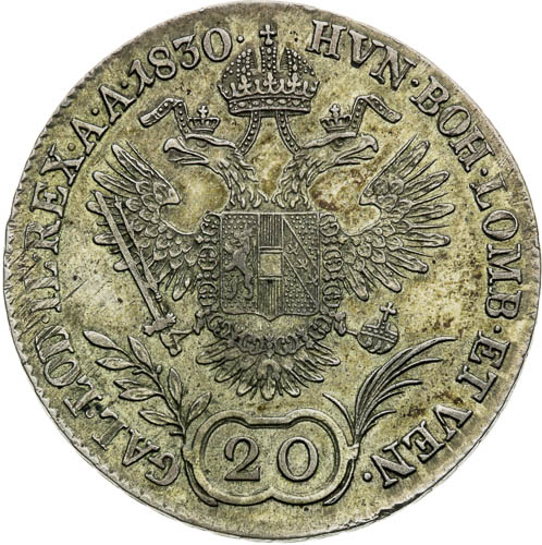 20 Krejcar 1830 - revers