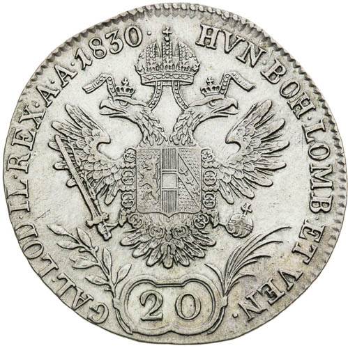 20 Krejcar 1830 - revers