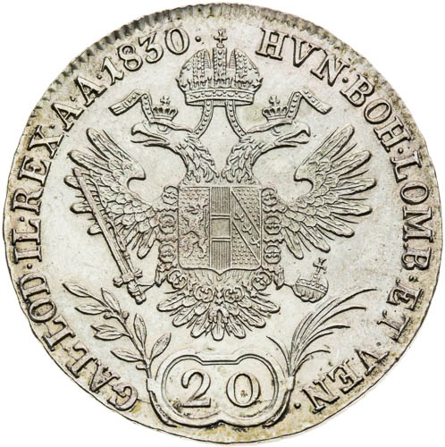 20 Krejcar 1830 - revers