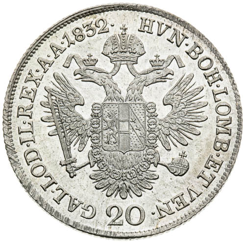 20 Krejcar 1832 - revers