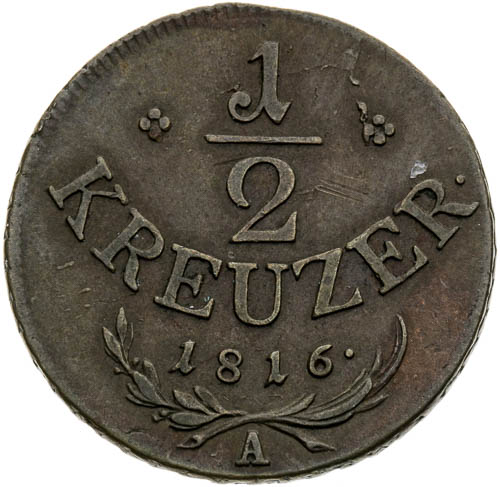 1/2 Krejcar 1816 - revers