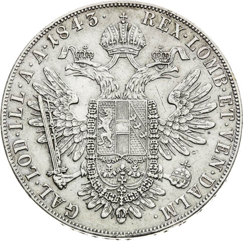 Tolar 1843 - revers