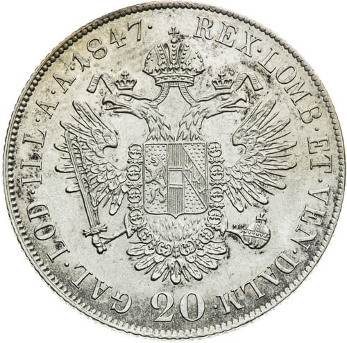 20 Krejcar 1847 - revers