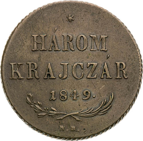 3 Kreutzer 1849 - back