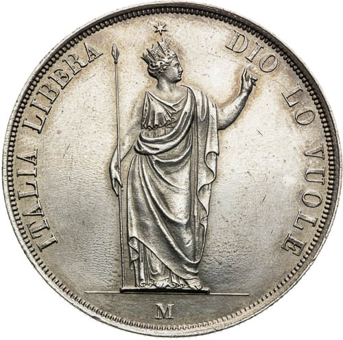 5 Lira 1848 - front
