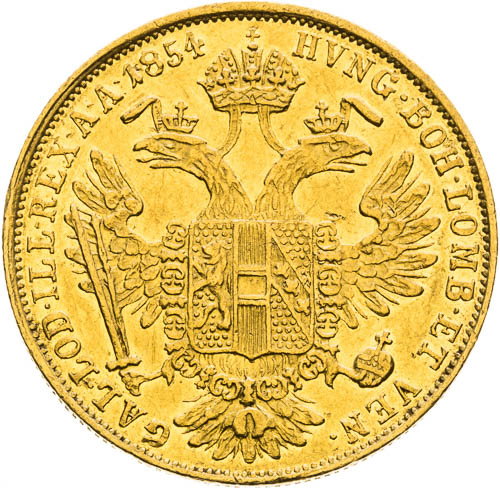 Dukát 1854 - revers