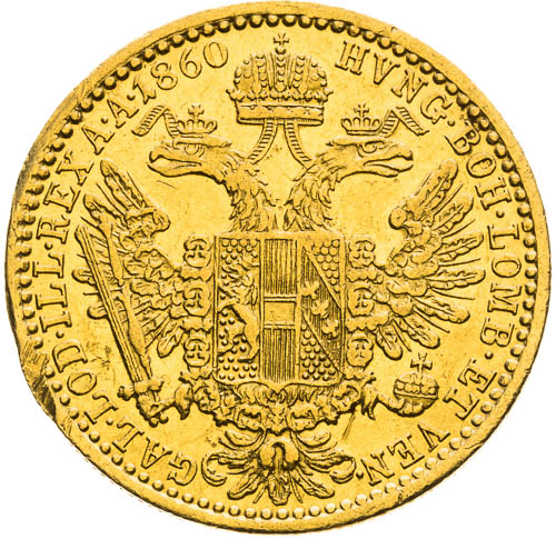 Dukát 1860 - reverz