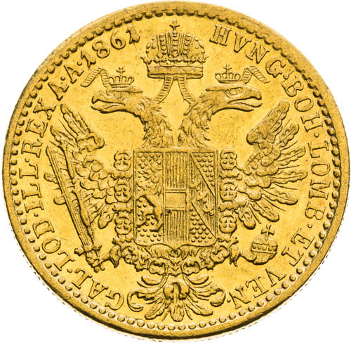 Dukát 1861 - reverz
