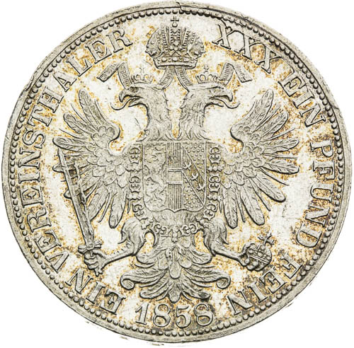 Spolkový tolar 1858 - revers
