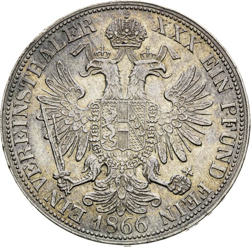 Spolkový tolar 1866 - revers