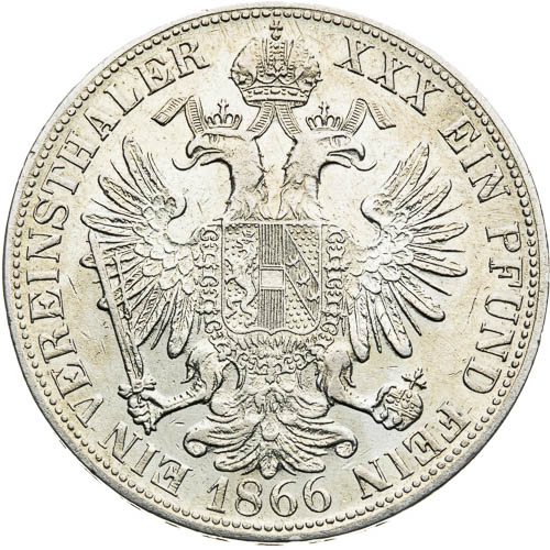 Spolkový tolar 1866 - revers