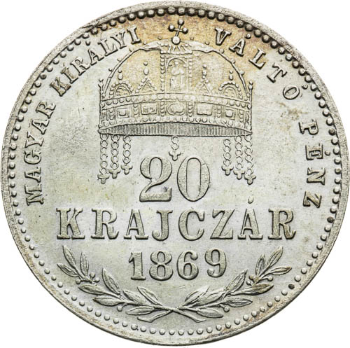20 Grajciar 1869 - reverz
