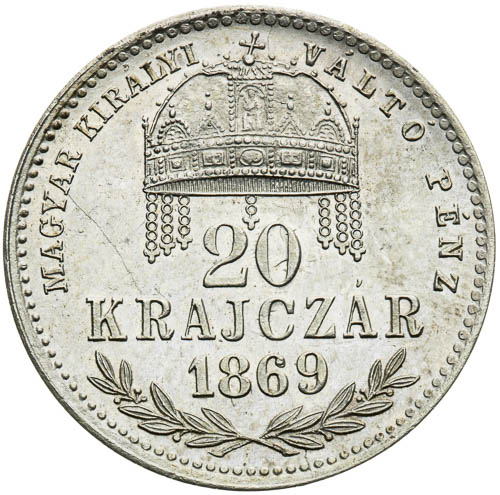20 Grajciar 1869 - reverz
