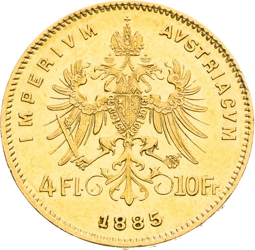 4 Gulden 1885 - back