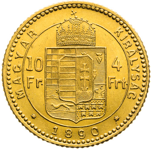 4 Gulden 1890 - back
